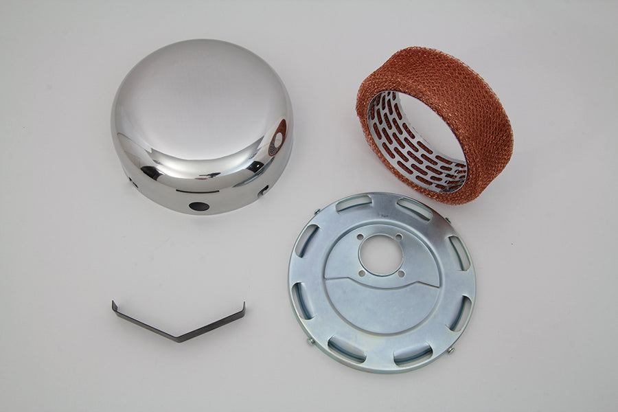 HARLEY Edelstahl glatter J-Slot Luftfilter passend für 1941-1948 UL, 1941-1952 WL,