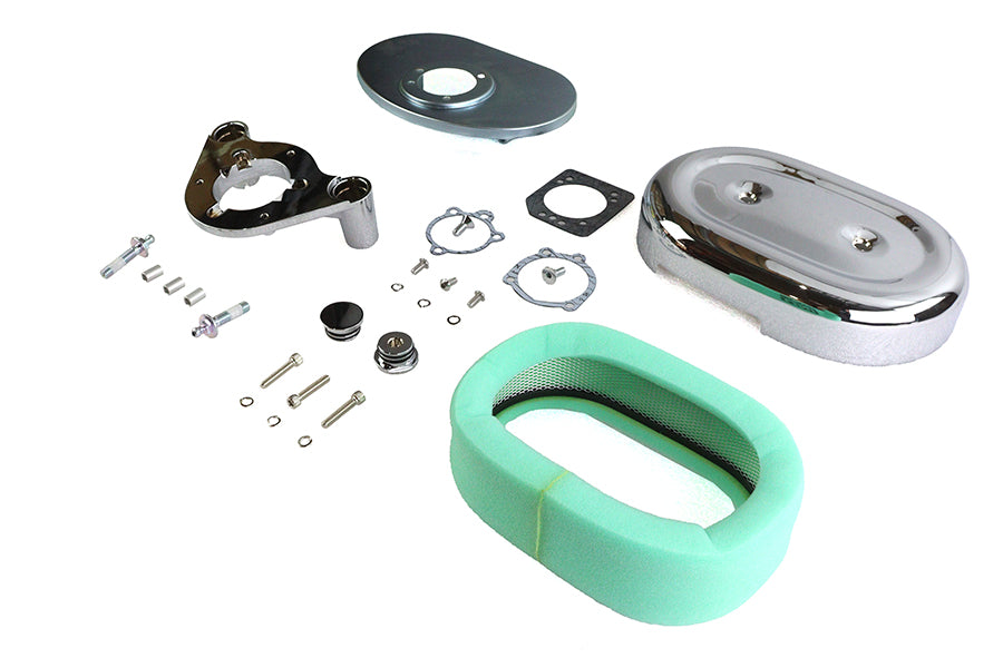 HARLEY Retro Ovaler Luftfilter Baugruppe Chrom passend für 2017-UP FLT,
