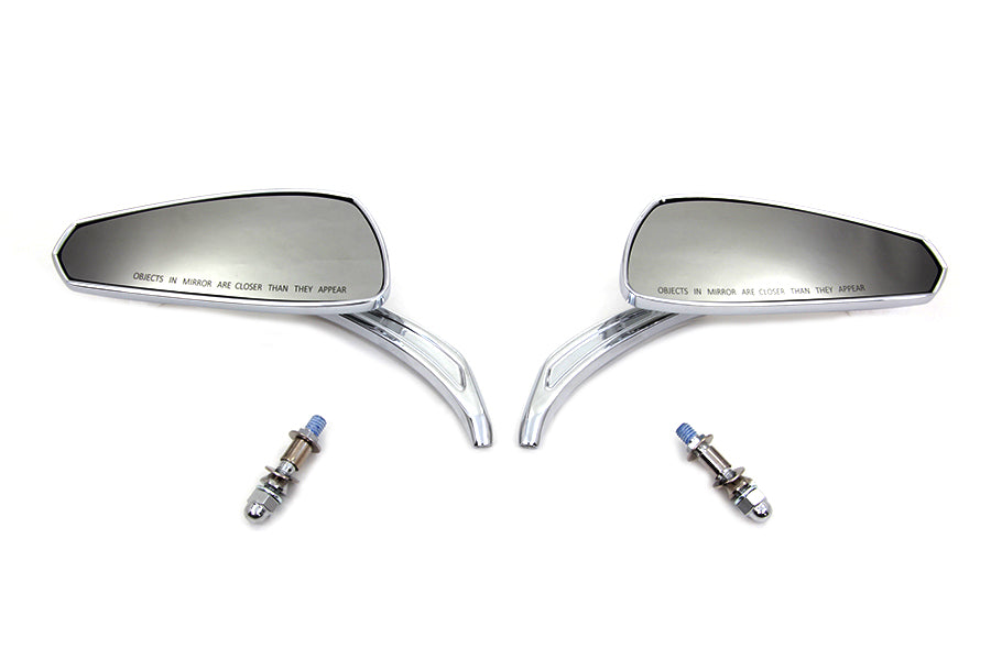 HARLEY Chrom Tribal Teardrop Spiegel mit Billet-Stielen Passend für Modelle ab 1982, links und rechts