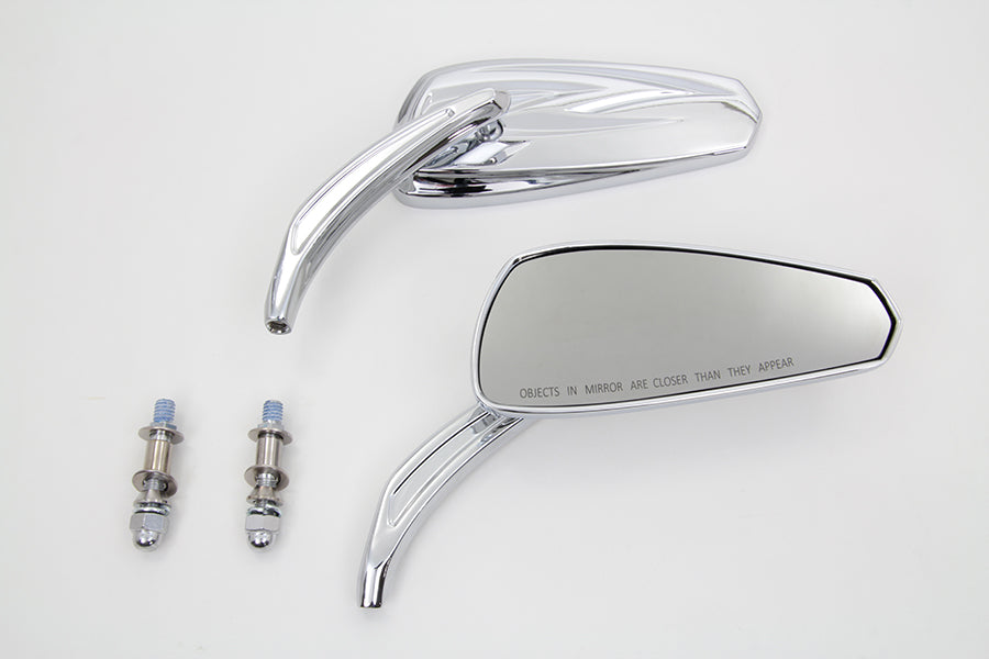HARLEY Chrom Tribal Teardrop Spiegel mit Billet-Stielen Passend für Modelle ab 1982, links und rechts