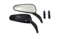HARLEY Glanzschwarz Tribal Teardrop Spiegel mit Billet-Stielen Passend für 1982-UP Alle Modelle, links und r
