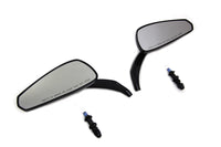 HARLEY Glanzschwarz Tribal Teardrop Spiegel mit Billet-Stielen Passend für 1982-UP Alle Modelle, links und r