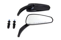 HARLEY Glanzschwarz Tribal Teardrop Spiegel mit Billet-Stielen Passend für 1982-UP Alle Modelle, links und r