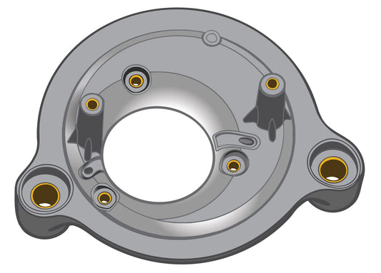 HARLEY 160mm Teardrop Luftfilter-Grundplatte passend für 2017-UP FLT, 2018-UP FXBB, 2018-UP FXFB,