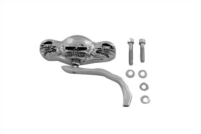 HARLEY 3 Skull Mirror with Billet Worm Stem Fits 1965-UP All, models for left or right side applicat