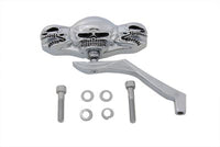 HARLEY 3 Skull Mirror with Billet Wing Stem Fits 1965-UP All, models for left or right side applicat