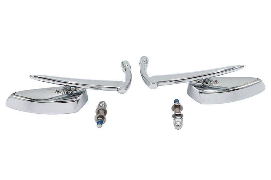 HARLEY Teardrop Apache Style Spiegelset Billet Chrom Passend für 1965-UP Alle Modelle, für linke und rechte Seite