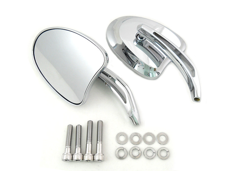 HARLEY Mini Tapered Mirror Set with Short Slotted Stem fits 1965-UP All,