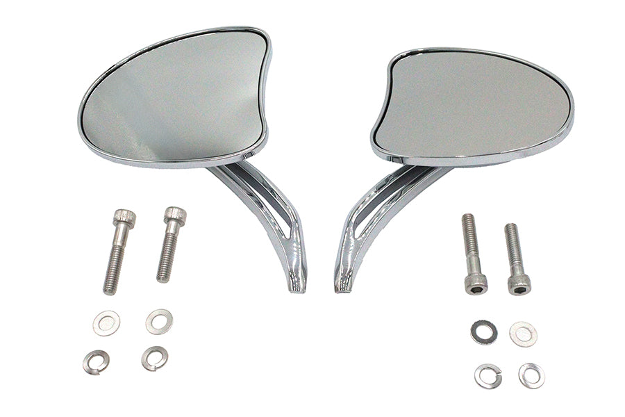HARLEY Mini Tapered Spiegelset mit kurzem geschlitztem Vorbau, passend für alle Modelle ab 1965, für links und rechts