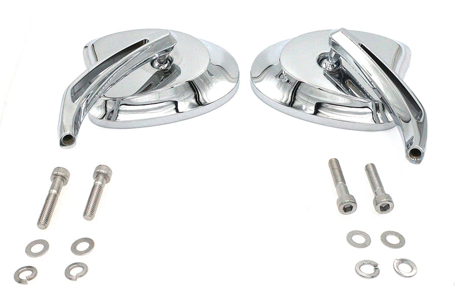 HARLEY Mini Tapered Spiegelset mit kurzem geschlitztem Vorbau, passend für alle Modelle ab 1965, für links und rechts