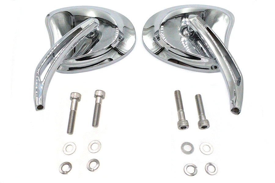 HARLEY Mini Tapered Spiegelset mit kurzem geschlitztem Vorbau, passend für alle Modelle ab 1965, für links und rechts