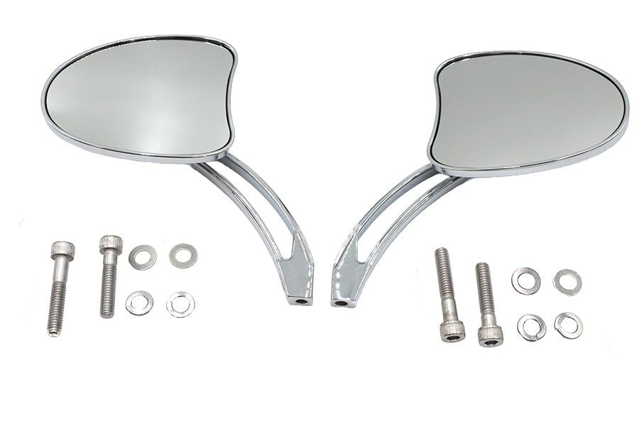 HARLEY Mini Tapered Spiegel-Set mit langem geschlitztem Arm, passend für alle Modelle von 1965 bis heute, für linke und rechte Seite