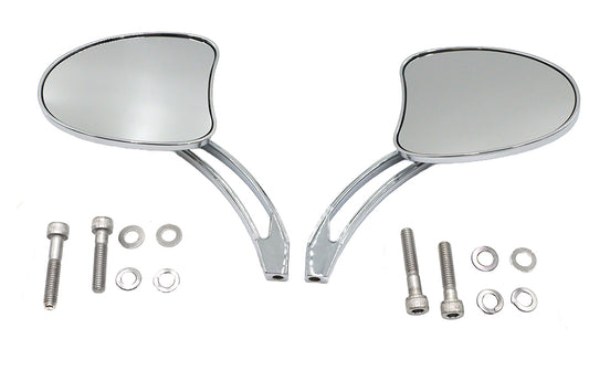 HARLEY Mini Tapered Spiegel-Set mit langem geschlitztem Arm, passend für alle Modelle von 1965 bis heute, für linke und rechte Seite