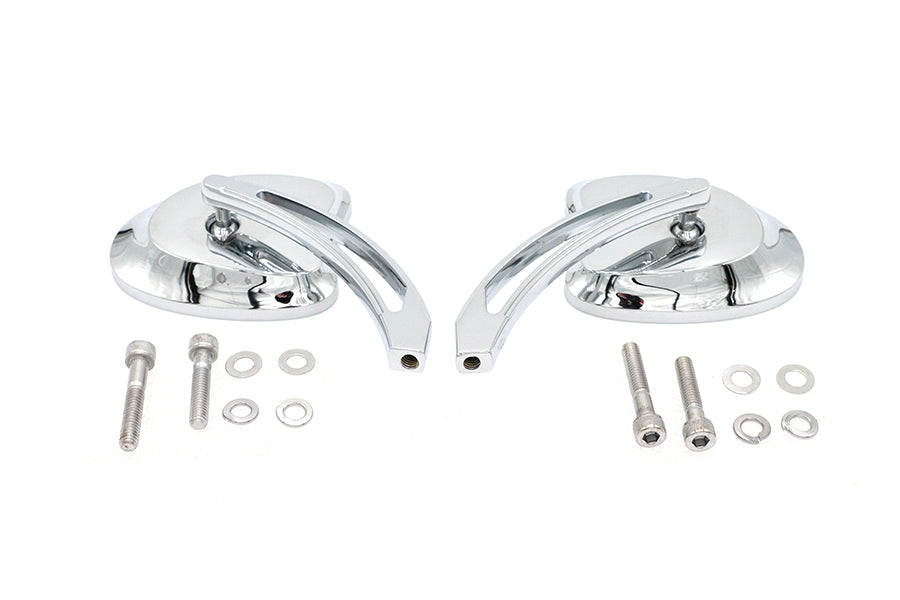 HARLEY Mini Tapered Spiegel-Set mit langem geschlitztem Arm, passend für alle Modelle von 1965 bis heute, für linke und rechte Seite