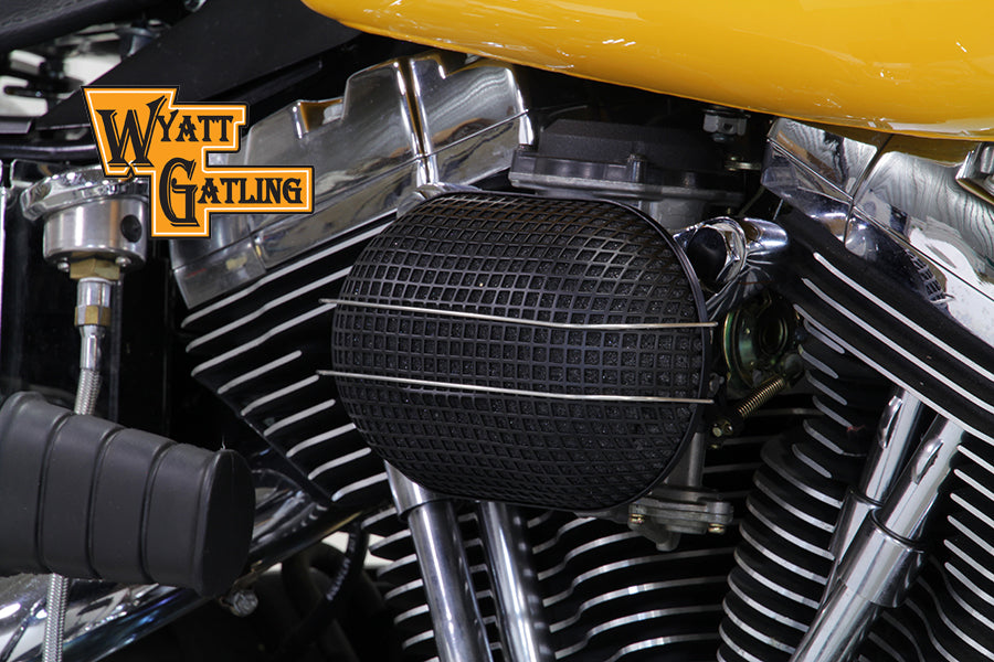 HARLEY Black Wyatt Gatling Luftfilter-Baugruppe passend für 1993-2007 FXST, 1993-2007 FXD,