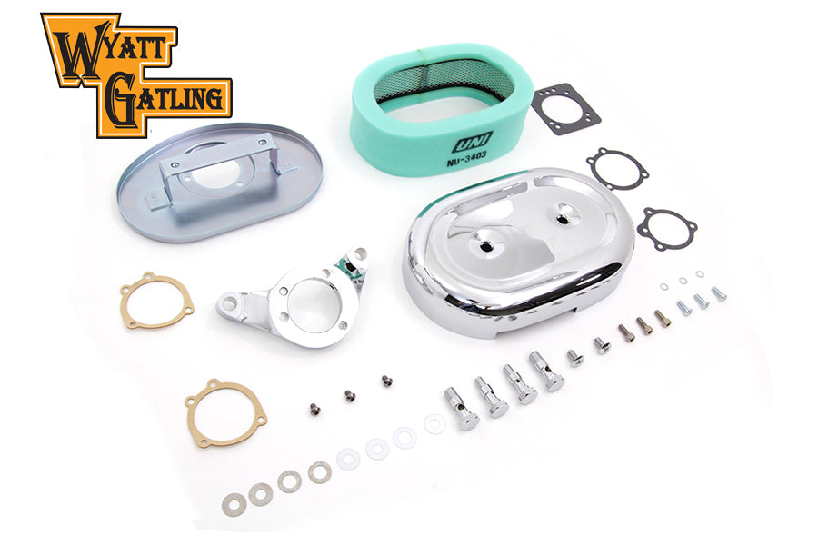 HARLEY Chrom Wyatt Gatling Luftfilterbaugruppe passt für 1993–2007 FXST, 1993–2007 FXD,