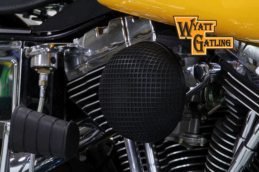 HARLEY Schwarzer Wyatt Gatling Luftfilterbaugruppe Passend für 1993-2007 FXST, 1993-2007 FXD,