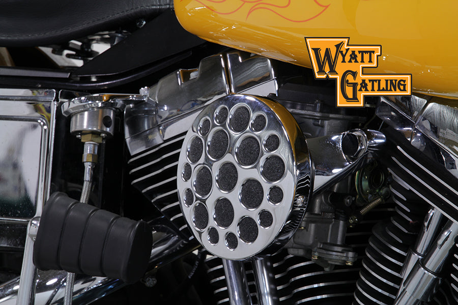 HARLEY Chrom Wyatt Gatling Luftfiltergehäuse passend für 1993-2007 FXD,