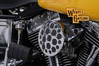 HARLEY Chrom Wyatt Gatling Luftfiltergehäuse passend für 1993-2007 FXD,