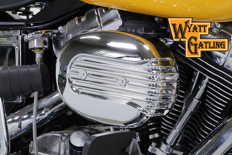 HARLEY Chrom Wyatt Gatling Luftfilter-Baugruppe passend für 1993-2007 FXST, 1993-2007 FXD,