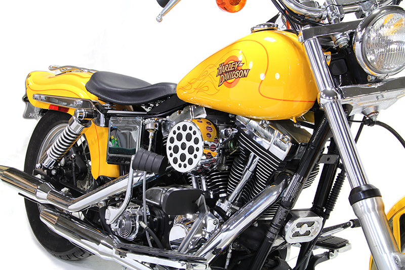 HARLEY Chrom Wyatt Gatling Luftfilter-Baugruppe passend für 1993-2007 FXST, 1993-2007 FXD,