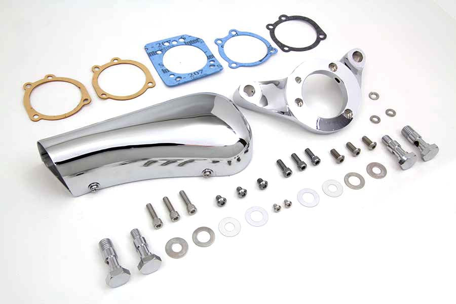 HARLEY Chrom Wyatt Gatling Luftfilter-Schnorchel-Baugruppe passend für 1993-2007 FXST, 1993-2007 FXD,
