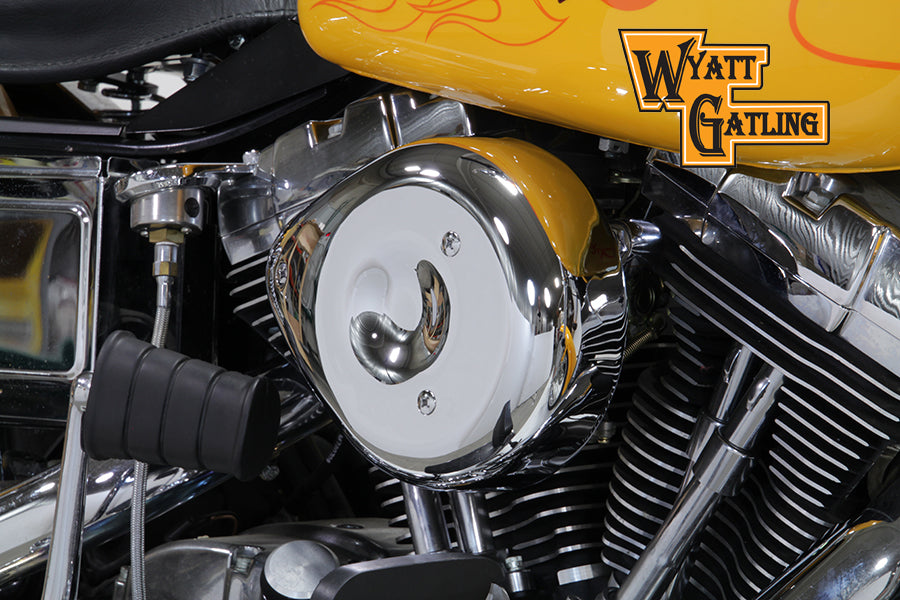 HARLEY Chrom Wyatt Gatling Luftfilterbaugruppe passend für 1993-2007 FXST, 1993-2007 FXD,
