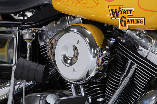 HARLEY Chrom Wyatt Gatling Luftfilterbaugruppe passend für 1993-2007 FXST, 1993-2007 FXD,