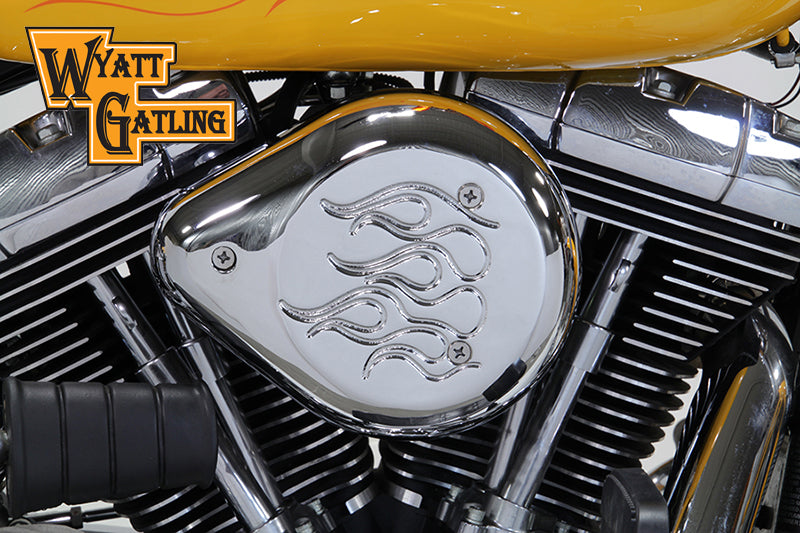 HARLEY Chrom Wyatt Gatling Luftfilter-Baugruppe passend für 1993-2007 FXST, 1993-2007 FXD,