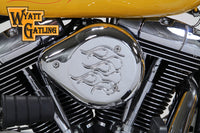 HARLEY Chrom Wyatt Gatling Luftfilter-Baugruppe passend für 1993-2007 FXST, 1993-2007 FXD,