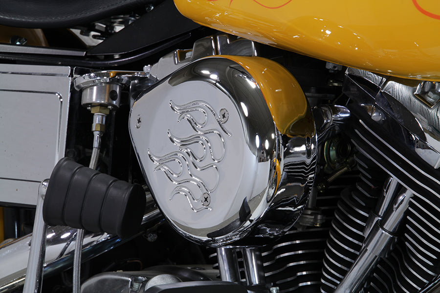 HARLEY Chrom Wyatt Gatling Luftfilter-Baugruppe passend für 1993-2007 FXST, 1993-2007 FXD,