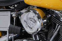 HARLEY Verchromter Wyatt Gatling Luftfiltergehäuse passend für 1993-2007 FXST, 1993-2007 FXD,