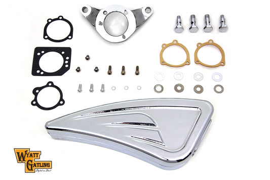 HARLEY Chrom Wyatt Gatling Luftfiltergehäuse passt für 1993-2007 FXST, 1993-2007 FXD,