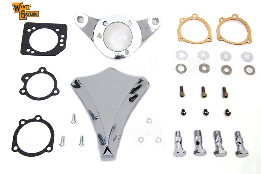 HARLEY Chrom Wyatt Gatling Luftfilter-Baugruppe passend für 1993-2007 FXST, 1993-2007 FXD,