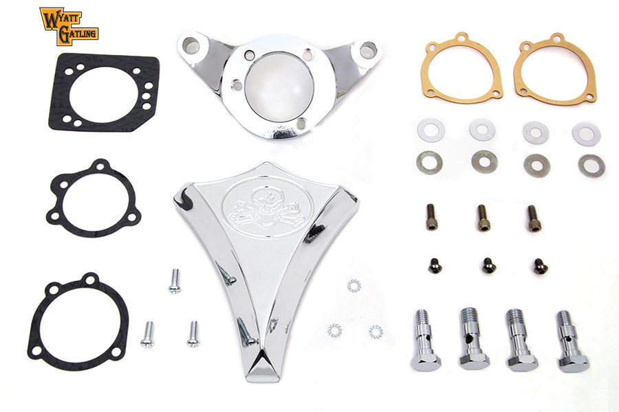 HARLEY Chrom Wyatt Gatling Luftfilter-Baugruppe passend für 1993–2007 FXST, 1993–2007 FXD,