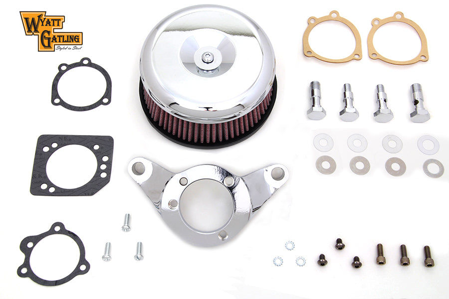 HARLEY Chrom Wyatt Gatling Luftfilter-Baugruppe passend für 1993-2007 FXD, 1993-2007 FXST,