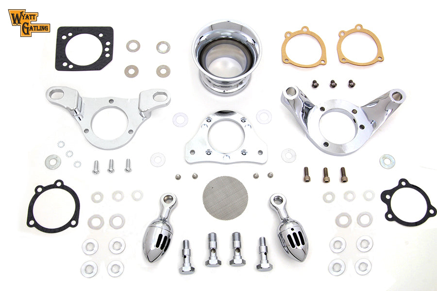 HARLEY Chrom Wyatt Gatling Velocity Stack Baugruppe passend für 1993-2007 FXST, 1993-2007 FXD,
