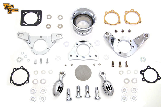 HARLEY Chrom Wyatt Gatling Velocity Stack Baugruppe passend für 1993-2007 FXST, 1993-2007 FXD,