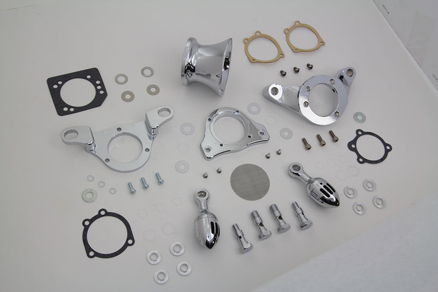 HARLEY Chrom Wyatt Gatling Velocity Stack Baugruppe passend für 1993-2007 FXST, 1993-2007 FXD,