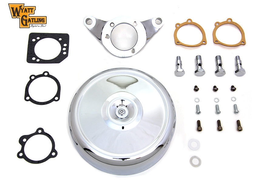 HARLEY Chrom Wyatt Gatling Luftfilter-Baugruppe passend für 1993–2007 FXST, 1993–2007 FXD,