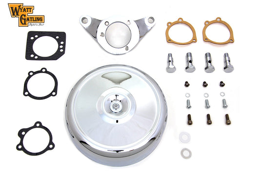 HARLEY Chrom Wyatt Gatling Luftfilter-Baugruppe passend für 1993–2007 FXST, 1993–2007 FXD,
