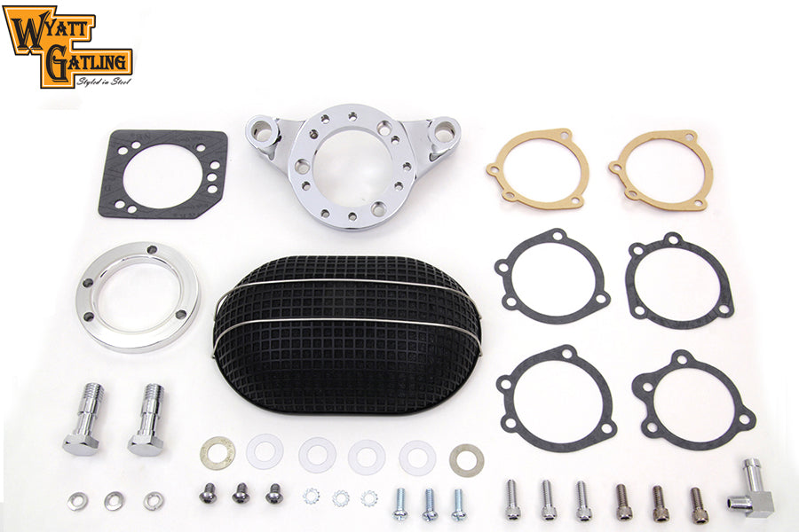 HARLEY Black Wyatt Gatling Luftfilterbaugruppe passend für XL ab Baujahr 1991,