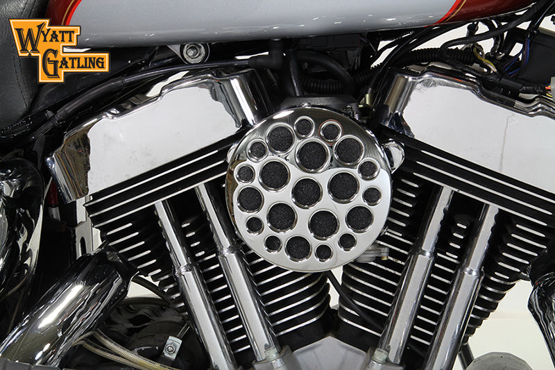 HARLEY Verchromter Wyatt Gatling Luftfilter-Baugruppe passend für XL ab Baujahr 1991,