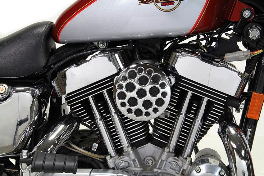 HARLEY Verchromter Wyatt Gatling Luftfilter-Baugruppe passend für XL ab Baujahr 1991,