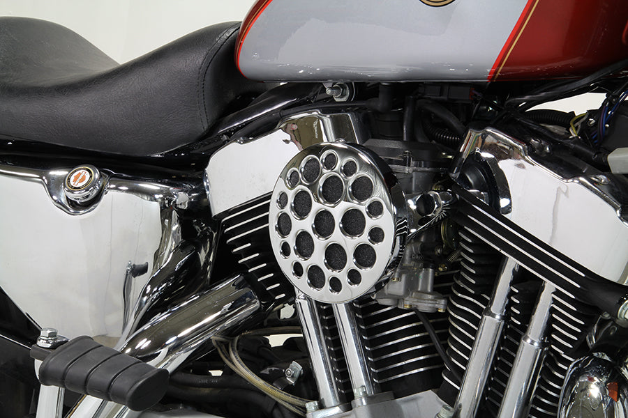 HARLEY Verchromter Wyatt Gatling Luftfilter-Baugruppe passend für XL ab Baujahr 1991,