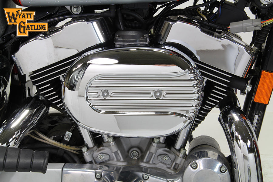 HARLEY Verchromter Wyatt Gatling Luftfilter für XL Modelle ab Baujahr 1991,