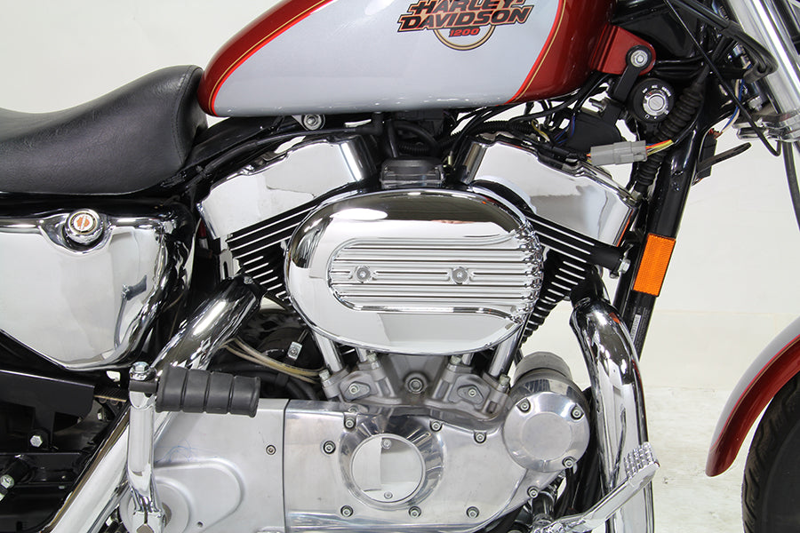 HARLEY Verchromter Wyatt Gatling Luftfilter für XL Modelle ab Baujahr 1991,