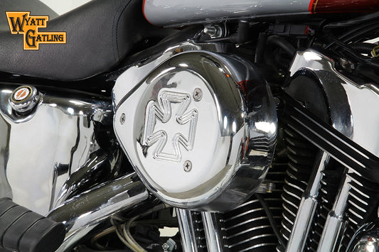 HARLEY Chrome Wyatt Gatling Luftfilter-Baugruppe passend für XL ab 1991,