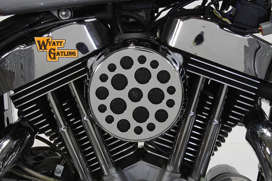 HARLEY Chrom Wyatt Gatling Luftfiltergehäuse passt für XL Modelle ab 1991,
