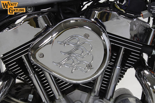 HARLEY Chrome Wyatt Gatling Luftfilter-Baugruppe passend für XL ab Bj. 1991,
